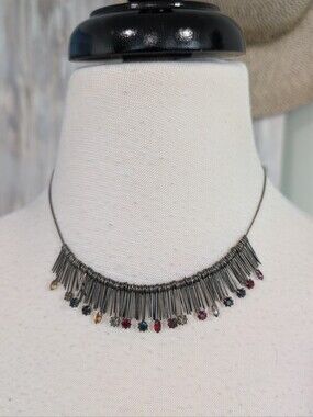 Vintage Express Multi-Color Fringe Gemstone Necklace